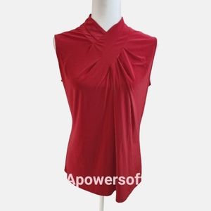 PerSeption Concept Solid Maroon Twist Neck Top